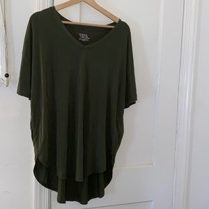 Green T-shirt. Label says Large but fits more like XL.